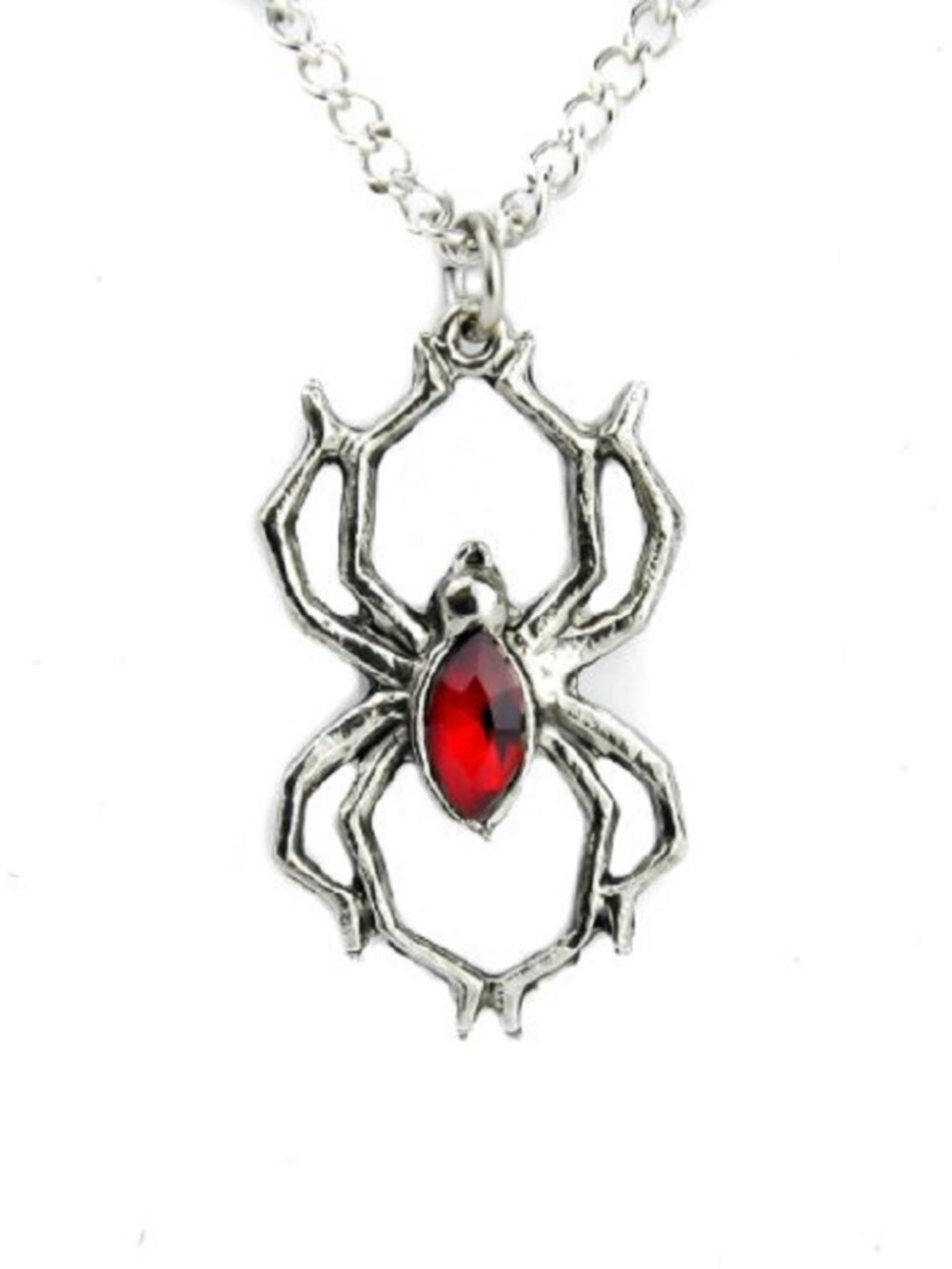 Spider w/ Red Crystal Necklace Pendant Goth Punk Emo Grunge Metal Witchy Vampire